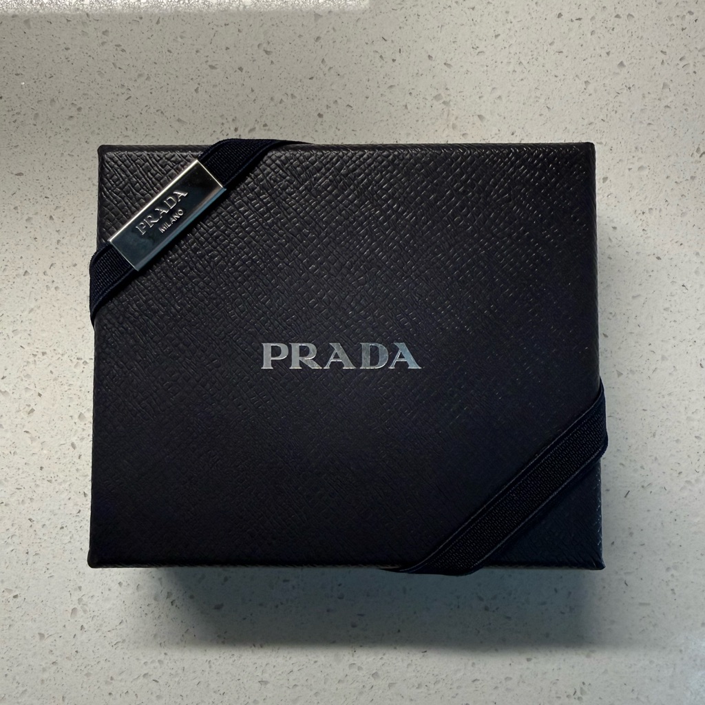 Prada Saffiano Leather Card Holder  Black